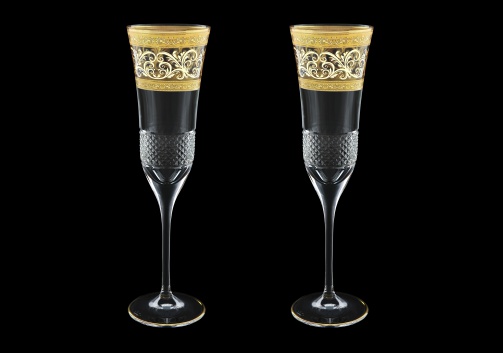 Fiesole CFL FALK Champagne Flutes 170ml 2pcs in Allegro Golden Light Decor (65-832/2/L)