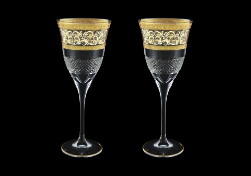 Fiesole C2 FALK Wine Glasses 282ml 2pcs in Allegro Golden Light Decor (65-831/2/L)