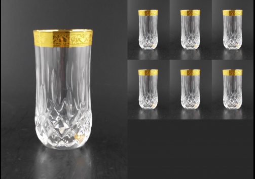 Opera B9 ONGC Water Glasses 240ml 6pcs in Romance Golden Classic Decor (33-158)