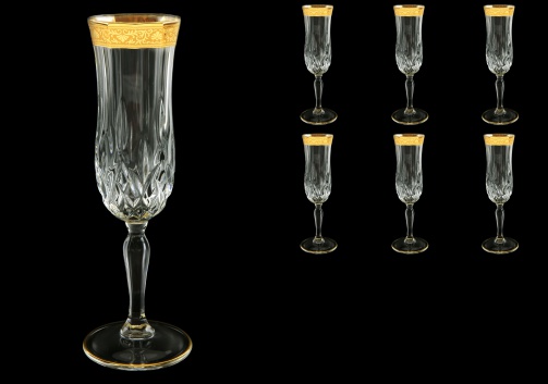 Opera CFL ONGC Champagne Flutes 130ml 6pcs in Romance Golden Classic Decor (33-235)