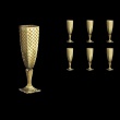 Arezzo CFL ACHG N Champagne Flutes 140ml 6pcs in Chessboard Golden Decor+N (769)