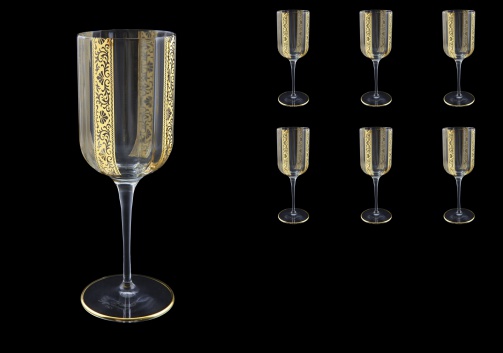 Bach C2 BNGL Wine Glasses 400ml 6pcs in Romance Golden Bright Decor (33-886/BT)