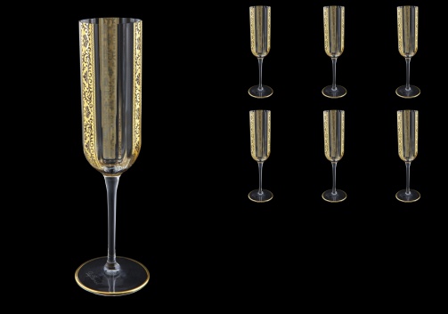 Bach CFL BNGL Champagne Flutes 210ml 6pcs in Romance Golden Bright Decor (33-888/BT)