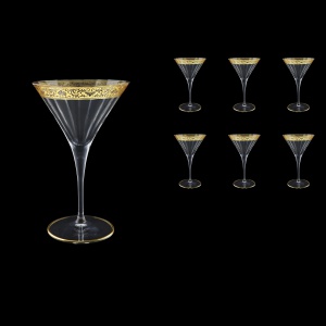 Bach CMT BNGL Martini Glasses 260ml 6pcs in Romance Golden Bright Decor (33-889/BT)