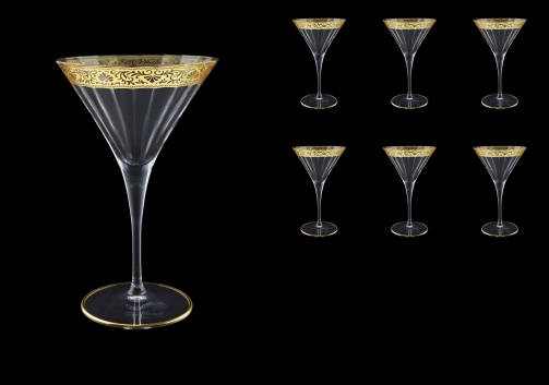 Bach CMT BNGL Martini Glasses 260ml 6pcs in Romance Golden Bright Decor (33-889/BT)