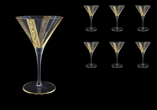 Bach CMT BNGL Martini Glasses 260ml 6pcs in Romance Golden Bright Decor (33-890/BT)