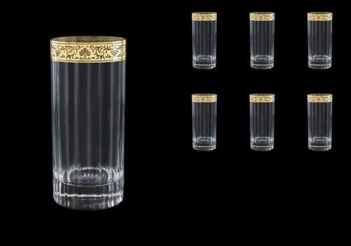 Bach B0 BNGL Water Glasses 480ml 6pcs in Romance Golden Bright Decor (33-893/BT)