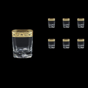 Strauss Rock B2 SNGL Whisky Glasses 400ml 6pcs in Romance Golden Bright Decor (33-902/BT)