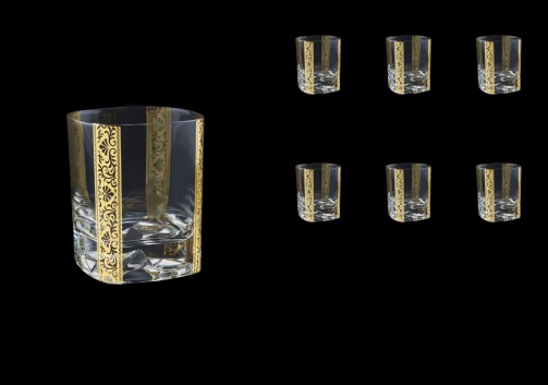 Strauss Rock B2 SNGL Whisky Glasses 400ml 6pcs in Romance Golden Bright Decor (33-903/BT)