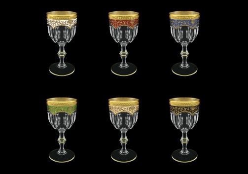 Provenza C2 PEG6  Wine Glasses 230ml 6pcs in Fl. Empire G. 6clrs (21/22/23/24/25/26-523)