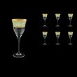 Fiesole C3 FALT Wine Glasses 190ml 6pcs in Allegro Golden Turquoise Light Decor (6T-830/L)