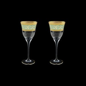 Fiesole C3 FALT Wine Glasses 190ml 2pcs in Allegro Golden Turquoise Light D.(6T-830/2/L)