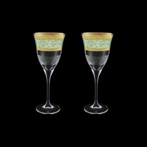 Fiesole C2 FALT Wine Glasses 282ml 2pcs in Allegro Golden Turquoise Light D. (6T-831/2/L)