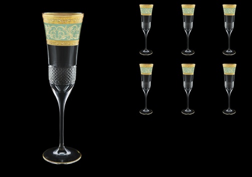 Fiesole CFL FALT Champagne Flutes 170ml 6pcs in Allegro G. Turquoise Light D. (6T-832/L)