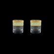 Fiesole B2 FALT Whisky Glasses 290ml 2pcs in Allegro Gold. Turquoise Light D. (6T-833/2/L)