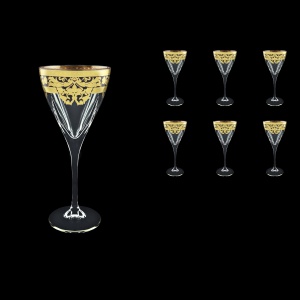 Fusion C2 F0026 Wine Glasses 250ml 6pcs in Natalia Golden Black Decor (F0026-0112)