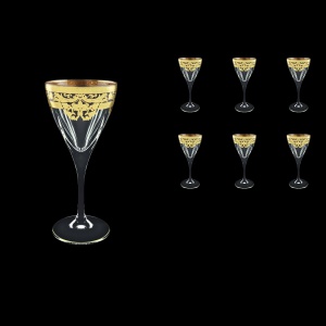 Fusion C3 F0026 Wine Glasses 210ml 6pcs in Natalia Golden Black Decor (F0026-0113)