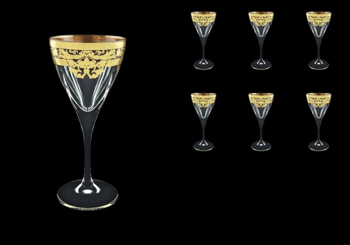 Fusion C3 F0026 Wine Glasses 210ml 6pcs in Natalia Golden Black Decor (F0026-0113)