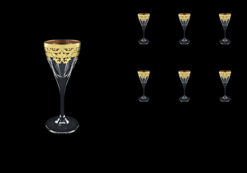 Fusion C5 F0026 Liqueur Glasses 70ml 6pcs in Natalia Golden Black Decor (F0026-0115)