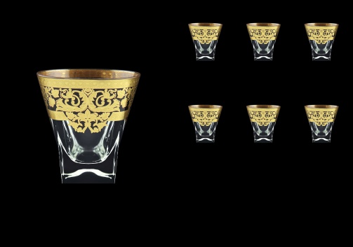 Fusion B3 F0026 Whisky Glasses 200ml 6pcs in Natalia Golden Black Decor (F0026-0103)