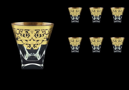 Fusion B2 F0026 Whisky Glasses 270ml 6pcs in Natalia Golden Black Decor (F0026-0102)