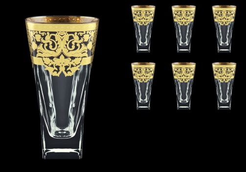 Fusion B0 F0026 Water Glasses 384ml 6pcs in Natalia Golden Black Decor (F0026-0100)