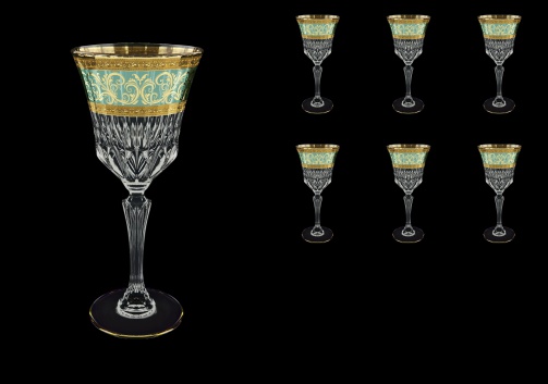 Adagio C2 AALT Wine Glasses 280ml 6pcs in Allegro Golden Turquoise Light D. (6T-644/L)