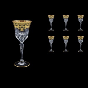 Adagio C3 F0026 Wine Glasses 220ml 6pcs in Natalia Golden Black Decor (F0026-0413)