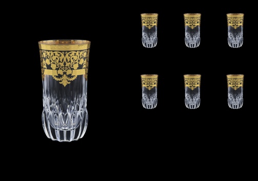 Adagio B0 F0026 Water Glasses 400ml 6pcs in Natalia Golden Black Decor (F0026-0400)