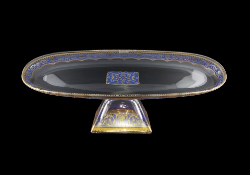 Fenice OTD FELC Oval Tray w/F 50x16cm 1pc in Flora´s Empire Golden Blue Light (23-979/L)