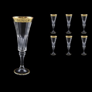Wellington CFL WMGB Champagne Flutes 180ml 6pcs in Lilit Golden Black Decor (31-2010)