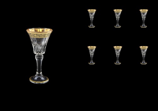 Wellington C5 WMGB Liquere Glasses 49ml 6pcs in Lilit Golden Black Decor (31-2015)