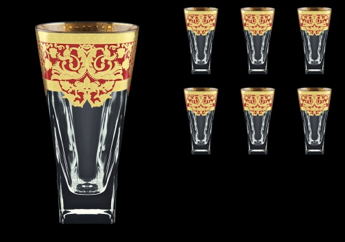 Fusion B0 F0022 Water Glasses 384ml 6pcs in Natalia Golden Red Decor (F0022-0100)