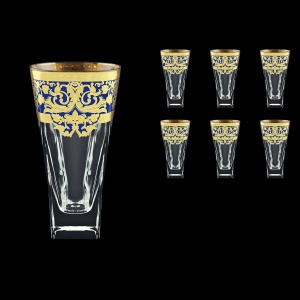 Fusion B0 F0023 Water Glasses 384ml 6pcs in Natalia Golden Blue Decor (F0023-0100)