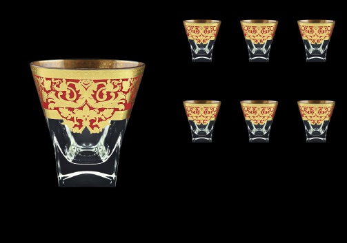 Fusion B2 F0022 Whisky Glasses 270ml 6pcs in Natalia Golden Red Decor (F0022-0102)