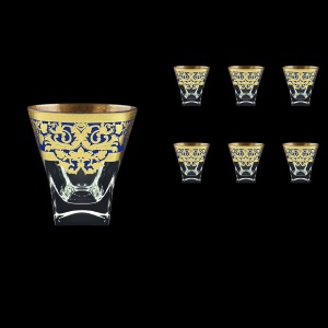 Fusion B2 F0023 Whisky Glasses 270ml 6pcs in Natalia Golden Blue Decor (F0023-0102)