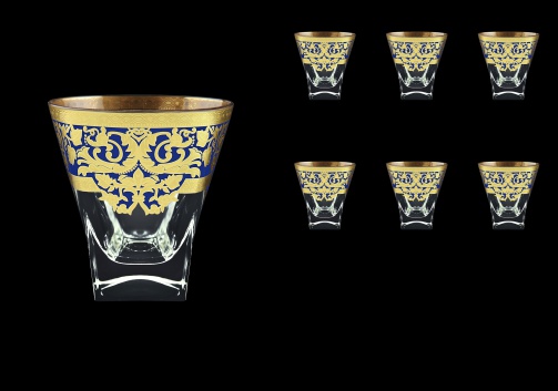 Fusion B2 F0023 Whisky Glasses 270ml 6pcs in Natalia Golden Blue Decor (F0023-0102)