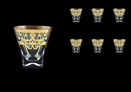 Fusion B3 F0023 Whisky Glasses 200ml 6pcs in Natalia Golden Blue Decor (F0023-0103)