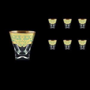 Fusion B3 F002T Whisky Glasses 200ml 6pcs in Natalia Golden Turquoise Decor (F002T-0103)