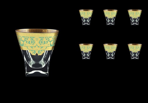 Fusion B3 F002T Whisky Glasses 200ml 6pcs in Natalia Golden Turquoise Decor (F002T-0103)