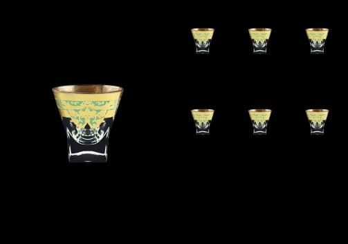 Fusion B5 F002T Liqueur Tumblers 65ml 6pcs in Natalia Golden Turquoise Decor (F002T-0105)