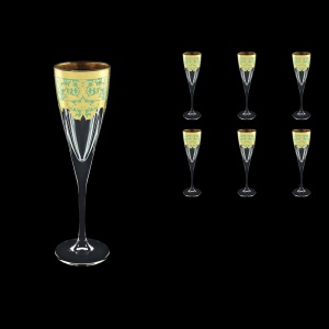 Fusion CFL F002T Champagne Flutes 170ml 6pcs in Natalia Golden Turquoise D. (F002T-0110)