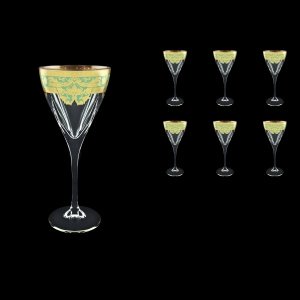 Fusion C2 F002T Wine Glasses 250ml 6pcs in Natalia Golden Turquoise Decor (F002T-0112)