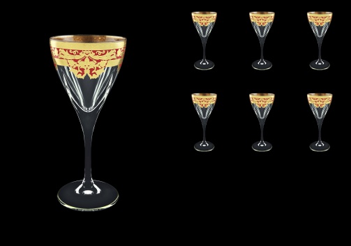 Fusion C3 F0022 Wine Glasses 210ml 6pcs in Natalia Golden Red Decor (F0022-0113)