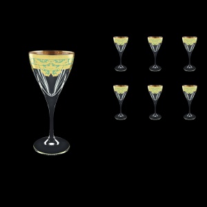Fusion C3 F002T Wine Glasses 210ml 6pcs in Natalia Golden Turquoise Decor (F002T-0113)