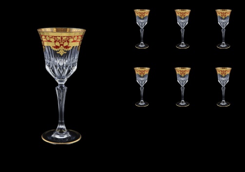 Adagio C4 F0022 Wine Glasses 150ml 6pcs in Natalia Golden Red Decor (F0022-0414)