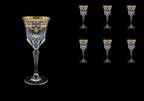 Adagio C4 F0023 Wine Glasses 150ml 6pcs in Natalia Golden Blue Decor (F0023-0414)