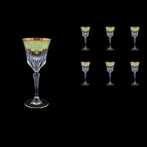 Adagio C4 F002T Wine Glasses 150ml 6pcs in Natalia Golden Turquoise Decor (F002T-0414)