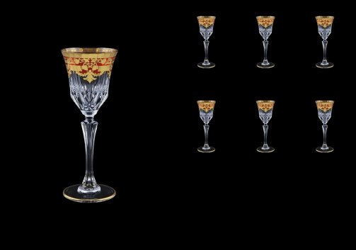 Adagio C5 F0022 Liqueur Glasses 80ml 6pcs in Natalia Golden Red Decor (F0022-0415)