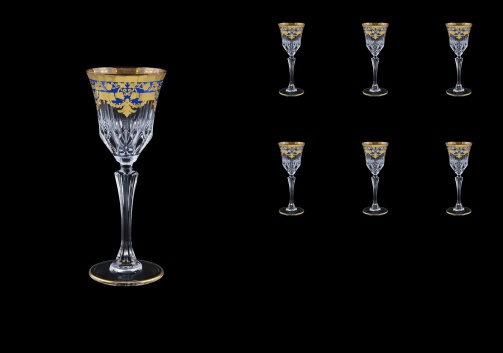 Adagio C5 F0023 Liqueur Glasses 80ml 6pcs in Natalia Golden Blue Decor (F0023-0415)